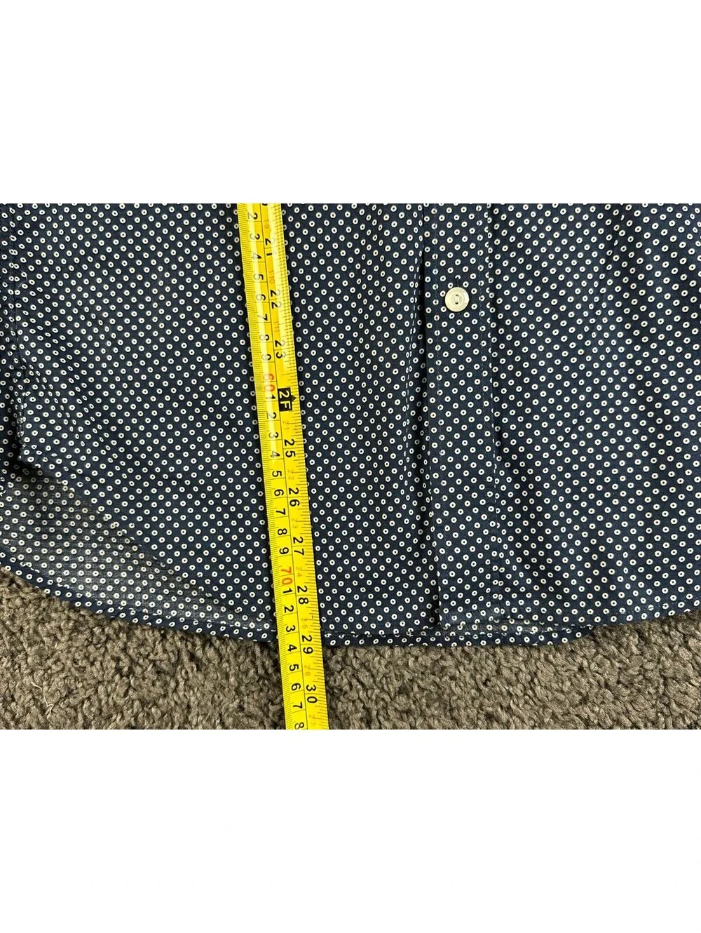 J.Crew Lightweight Chambray Men's S Navy Blue Dotted Long Sleeve Button-Up Shirt